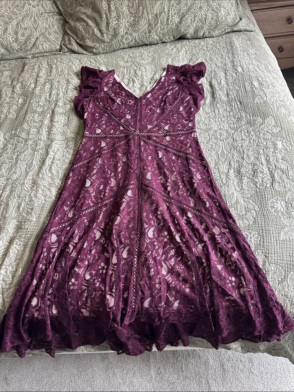 Women’s Taylor Lace A-Line Dress in Deep Plum